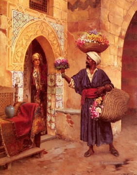 Árabe Painting - Le Marchand De Fleurs pintor árabe Rudolf Ernst